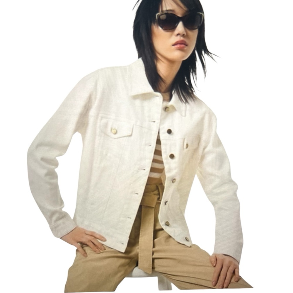 Michael Kors classic core, raw edges, coastal core, retro glam Denim Jacket
